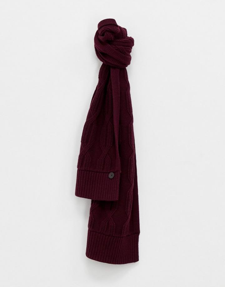 Ted Baker Foscarf Scarf In Cable Knit - Red