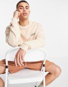 Asos Actual Oversized Sweatshirt With Multi Back Graphic Prints In Beige-neutral