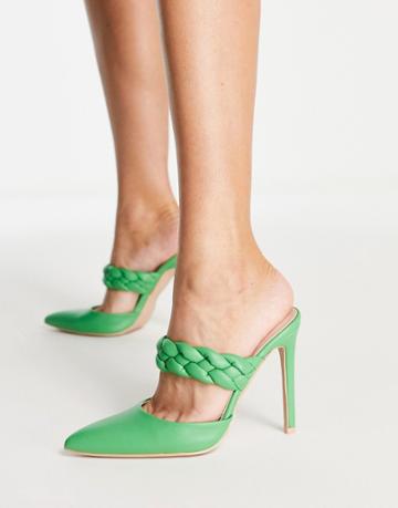 Raid Alessi Braid Strap Heel Shoes In Green