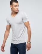 Asos Muscle Fit T-shirt With V Neck In Gray - Gray