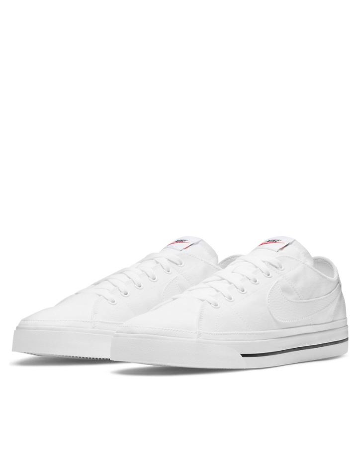 Nike Court Legacy Canvas Sneakers In Triple White