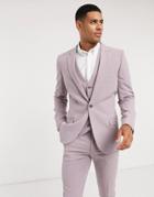 Asos Design Super Skinny Suit Jacket In Dusty Mauve-purple