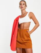 French Connection Bilania Mini Skirt In Ginger - Part Of A Set-orange