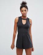 Hollister Choker Romper With Cutout Detail - Black
