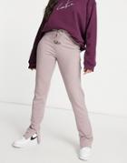 The Couture Club Set Rib Sweatpants In Mink-pink