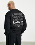 Lacoste Repeat Back Logo Sweatshirt In Black