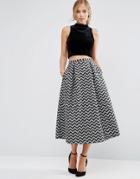 Asos Metallic Jacquard Prom Skirt - Multi
