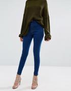 Missguided Vice High Waisted Super Stretch Skinny Jeans - Blue