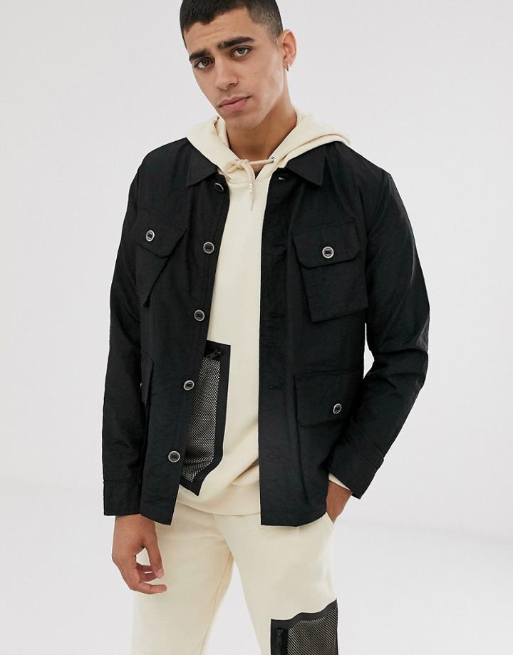 Asos Design Lightweight Utility Jacket In Black