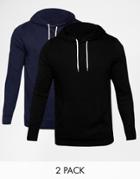 Asos Hoodie 2 Pack Save 17% - Black Navy