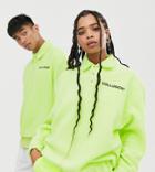 Collusion Unisex Button Collared Fleece In Neon Green - Green