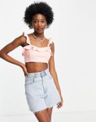 New Look Frill Detail Beach Cami Top In Pink