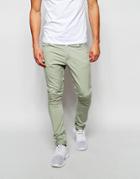 Asos Extreme Super Skinny Pants In Army Green - London Fog