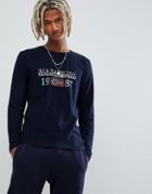 Napapijri Solin Logo Long Sleeve Crew Neck T-shirt In Navy - Navy