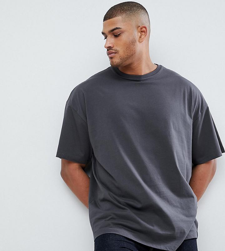 Asos Design Tall Oversized T-shirt In Washed Black - Black