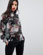 Y.a.s High Neck Bold Floral Top - Multi