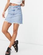 Levi's High Waist Denim Skirt In Light Wash-blues