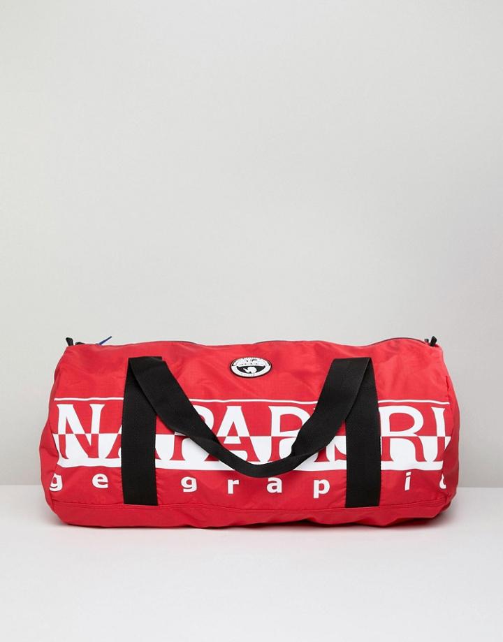 Napapijri Bering 1 Packable Duffel Bag In Red - Red
