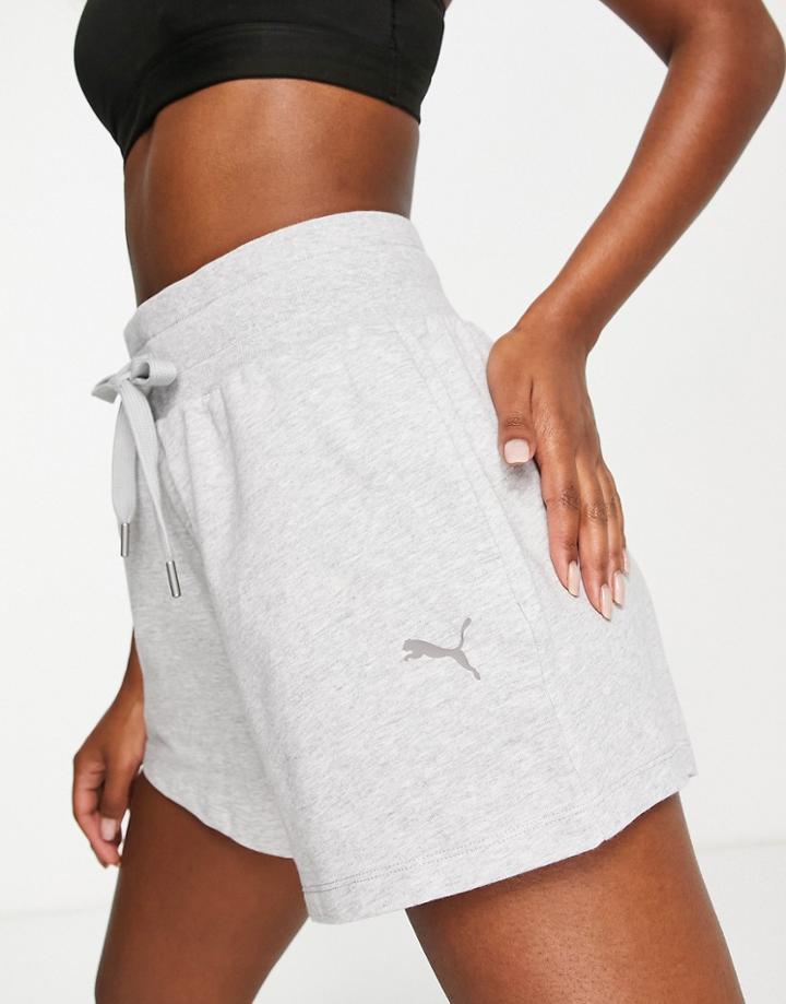 Puma Training Desert High Waist Jersey Shorts In Gray