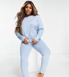 Asos Design Curve Mix & Match Cotton Pyjama Legging In Blue - Khaki-green