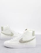 Nike Blazer Mid 77 Sneakers In Off White And Leopard Print