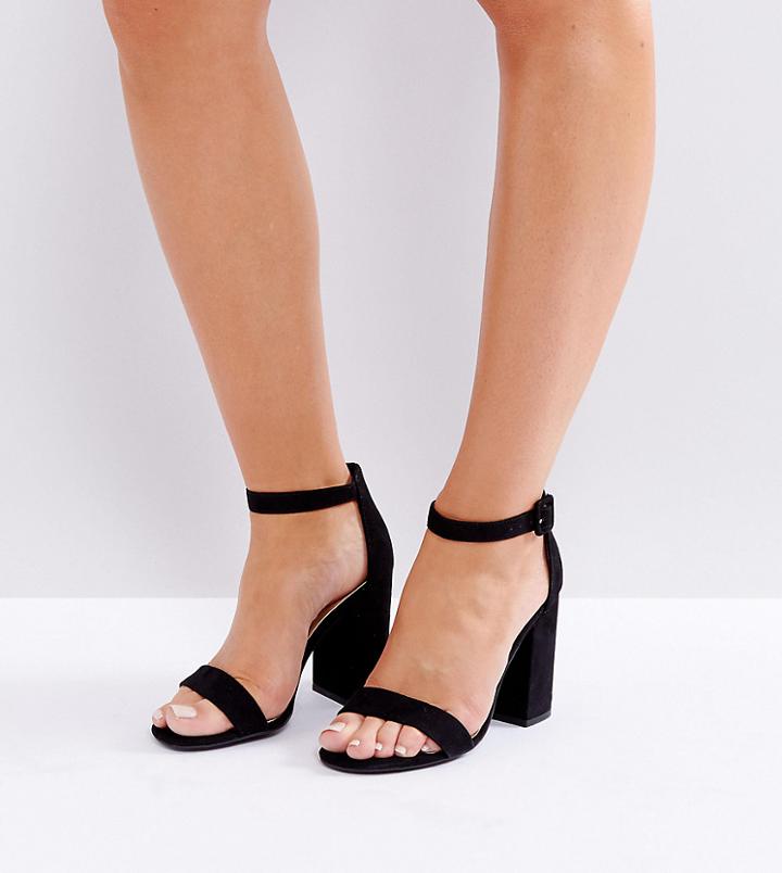 New Look Barely There Block Heeled Sandal-black