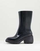 Melissa Nancy Calf Heeled Rain Boots In Black
