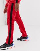 Weekday Local Velour Joggers In Red - Red