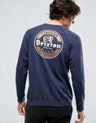 Brixton Soto Sweatshirt With Logo Back Print - Navy