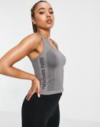 Puma Training Evoknit Seamless Tank Top In Charcoal Gray-grey