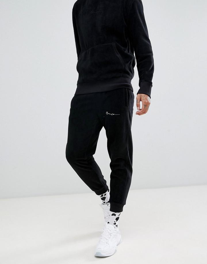 Mennace Sweatpants In Black Polar Fleece