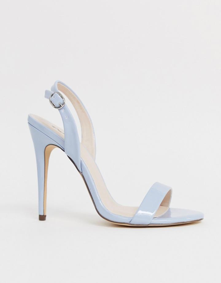 Qupid Leopard Slingback Barely There Heeled Sandals - Blue
