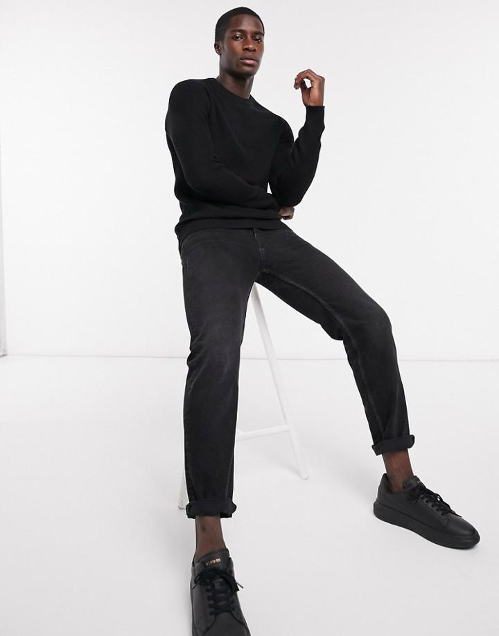 Selected Homme Sweater With Crew Neck In Black