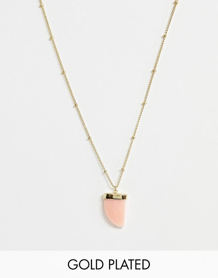 Orelia Gold Plated Coral Stone Necklace