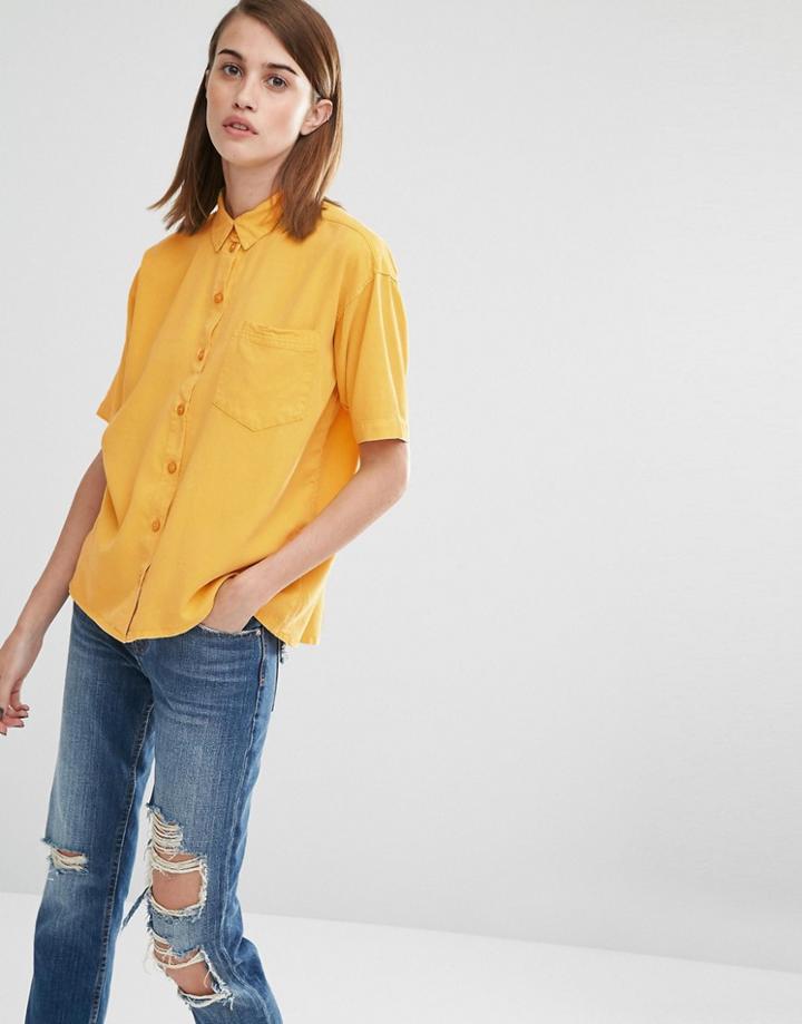 Selected Nevia Short Sleeve Shirt - Old Gold