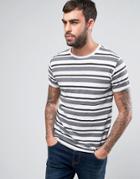 Solid T-shirt In Multi Stripe - White