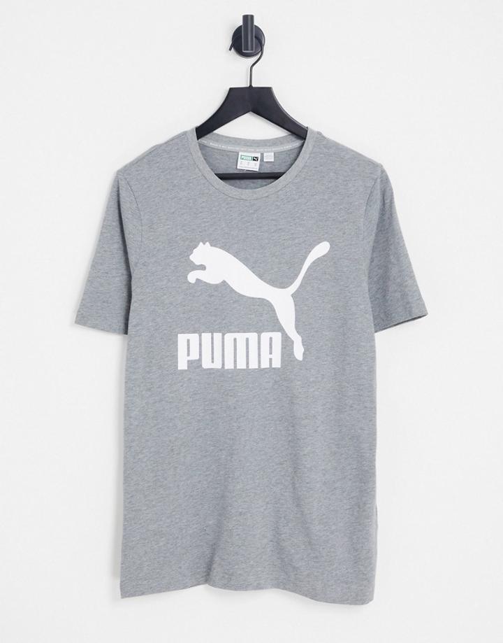 Puma Classics Logo T-shirt In Gray