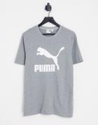 Puma Classics Logo T-shirt In Gray