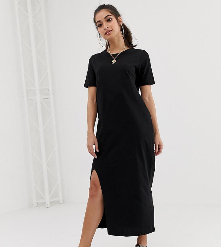 Asos Design Petite Ultimate T-shirt Maxi Dress-black