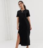 Asos Design Petite Ultimate T-shirt Maxi Dress-black