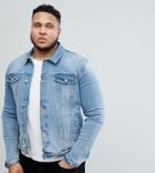 Asos Plus Skinny Fit Denim Jacket In Light Wash - Blue