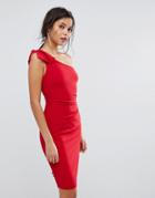 Oasis One Shoulder Mini Dress - Red