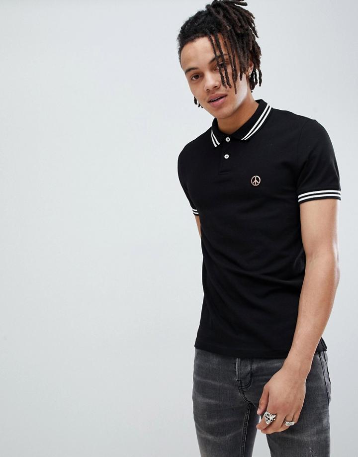 Love Moschino Polo With Logo In Black - Black