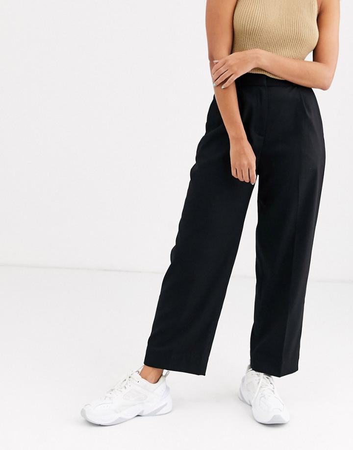 & Other Stories Straight Leg Tailored Pants In Navy-blue