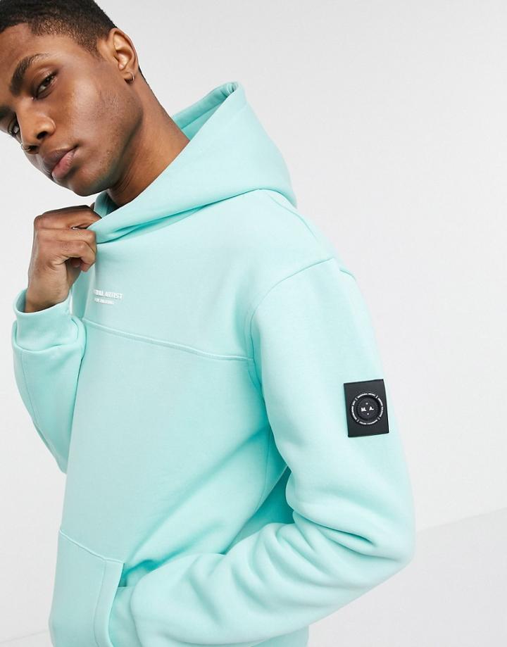 Marshall Artist Siren Overhead Logo Hoodie In Aqua-blues