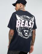 Hnr Ldn Oversized Beast Back Print T-shirt - Black