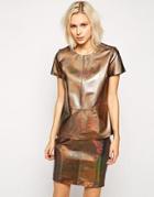 Muubaa Bhivane Metallic Leather T-shirt - Holo