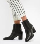 River Island Block Heel Chelsea Boots In Black - Black