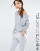 One Day Tall Split Side Step Back Hem Soft Knit Jumper - Gray Marl