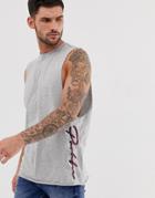 River Island Tank Tank With Prolific Logo In Gray